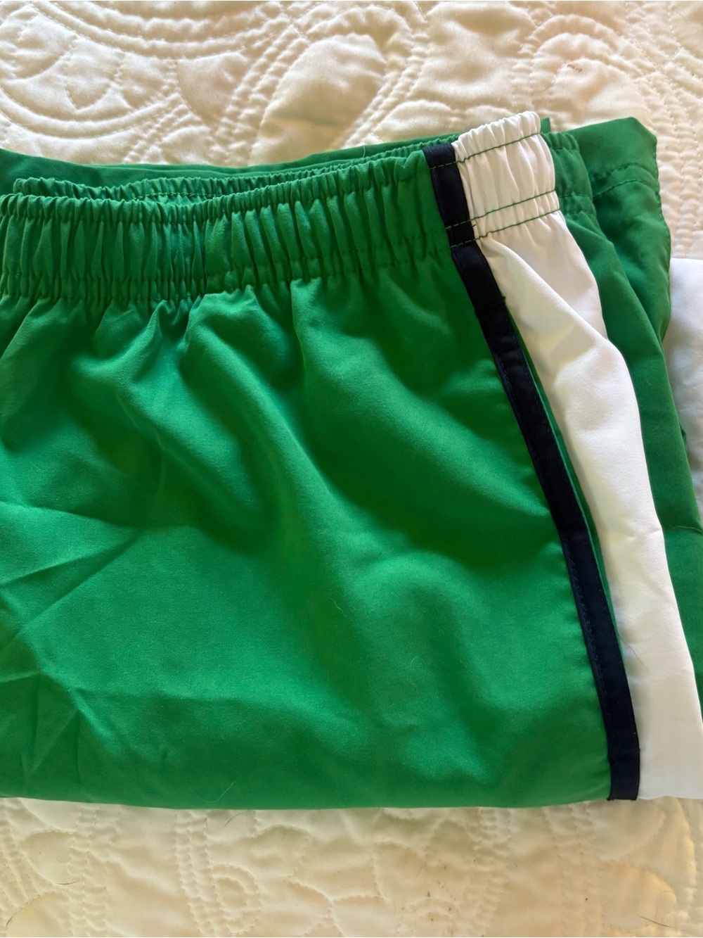 Nike Green Pants with White and Black Side Stripe. EUC. Large